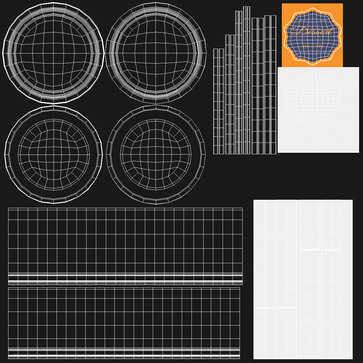 Plastic Container for Piece of Cake Round Black 3D