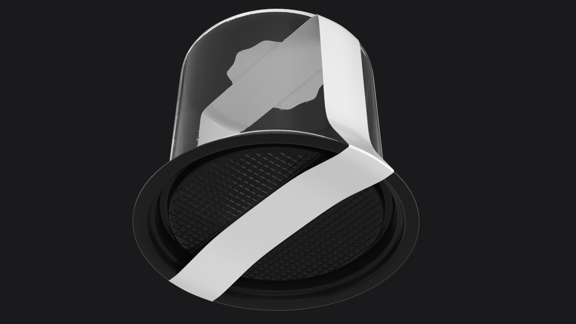 Plastic Container for Piece of Cake Round Black 3D