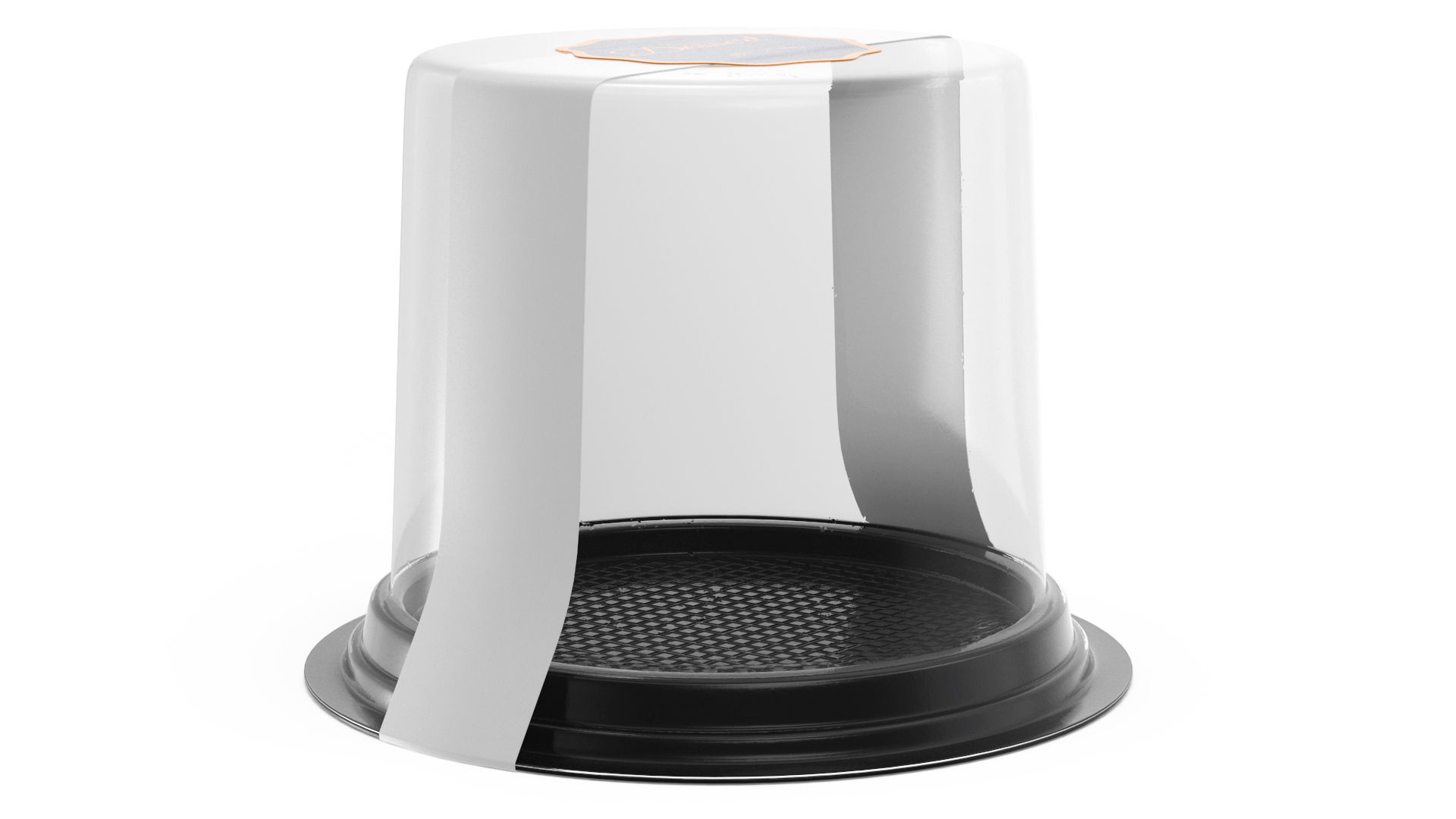 Plastic Container for Piece of Cake Round Black 3D