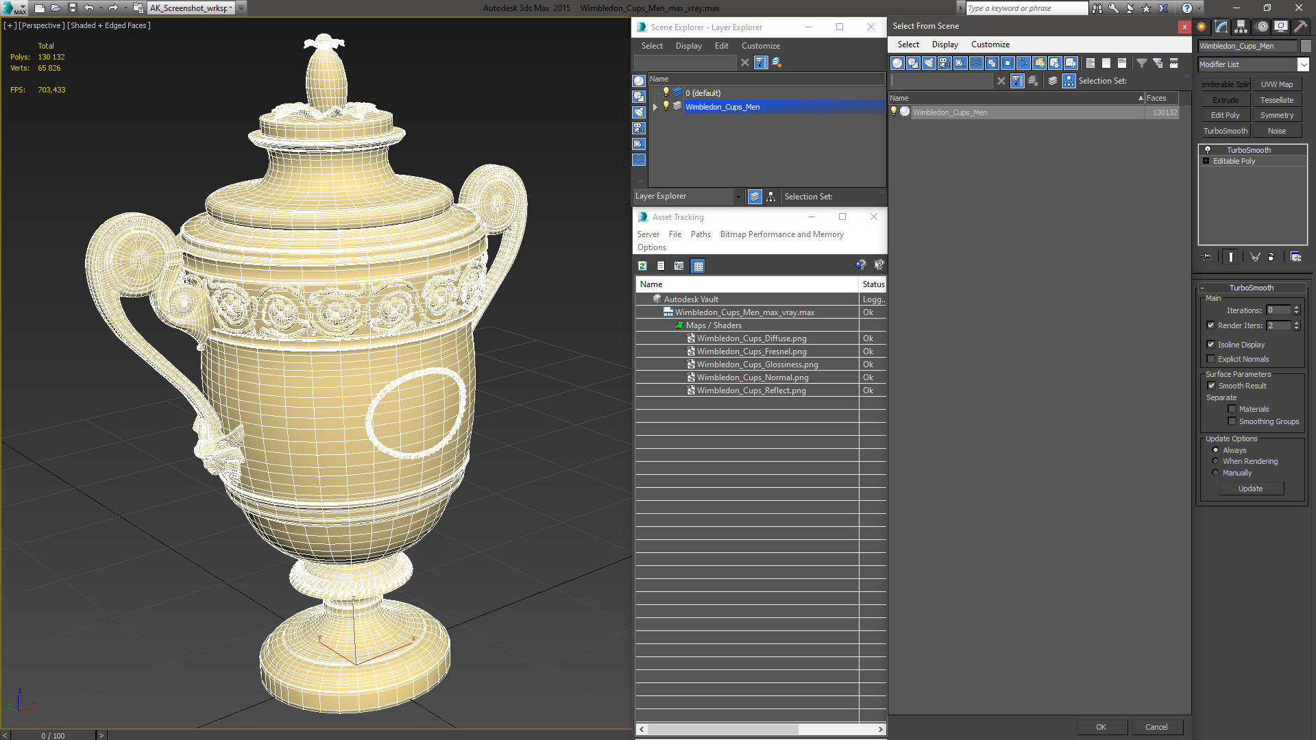 3D Wimbledon Cups Men model