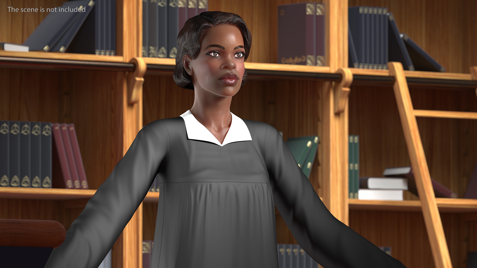 Dark Skin Judge Woman Neutral Pose 3D model
