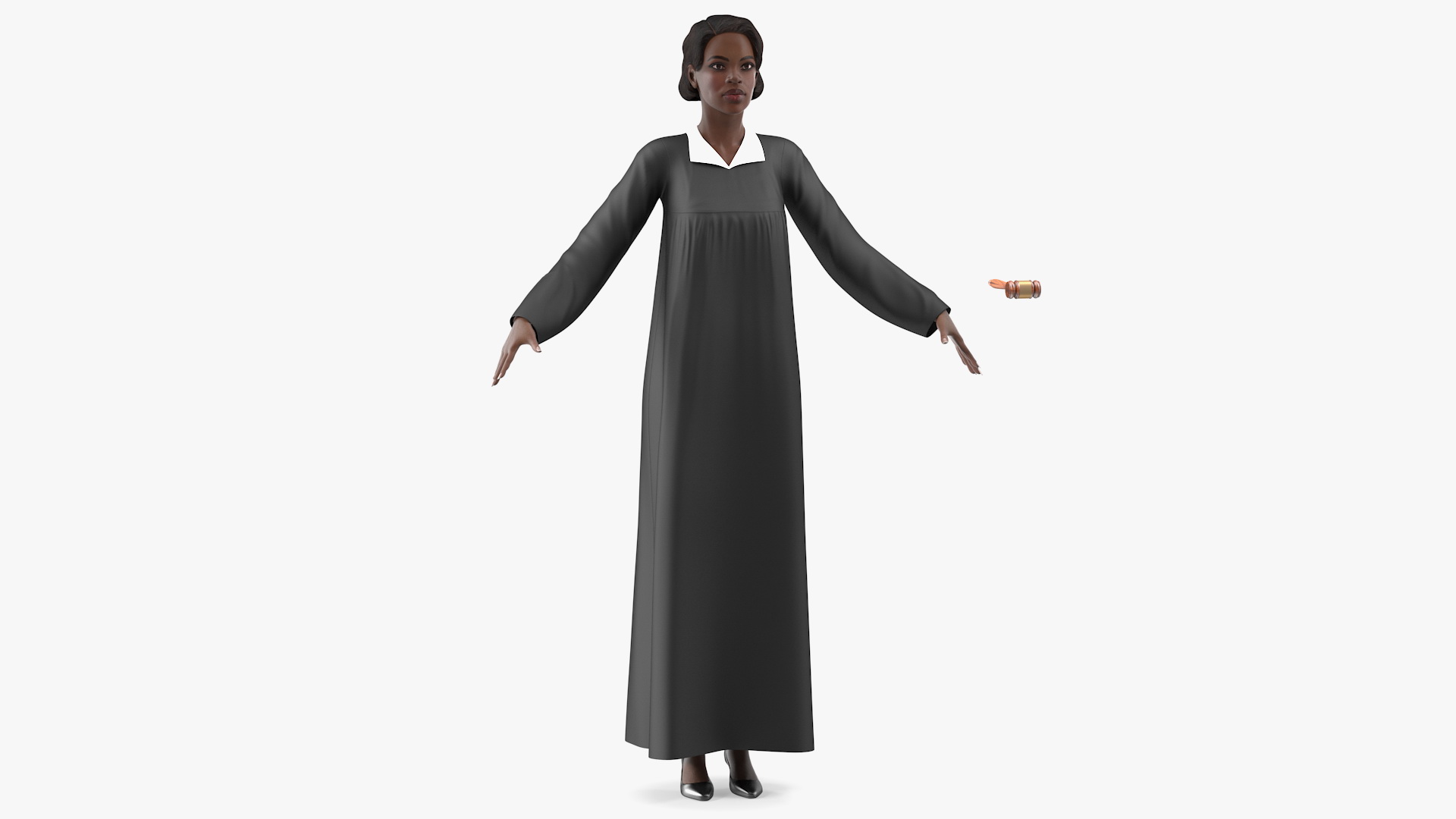 Dark Skin Judge Woman Neutral Pose 3D model