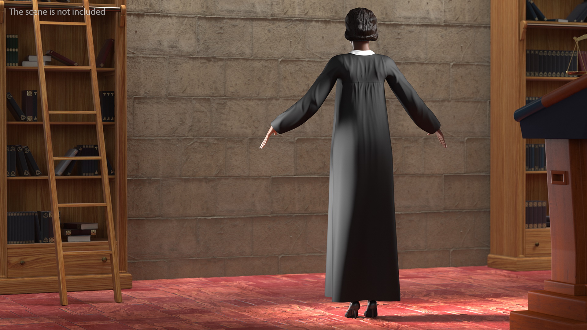 Dark Skin Judge Woman Neutral Pose 3D model