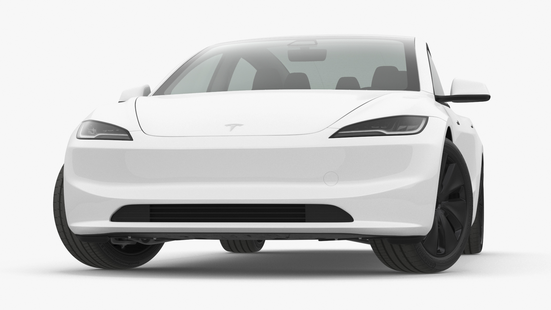 3D model Tesla Model 3 2024 White Rigged for Cinema 4D