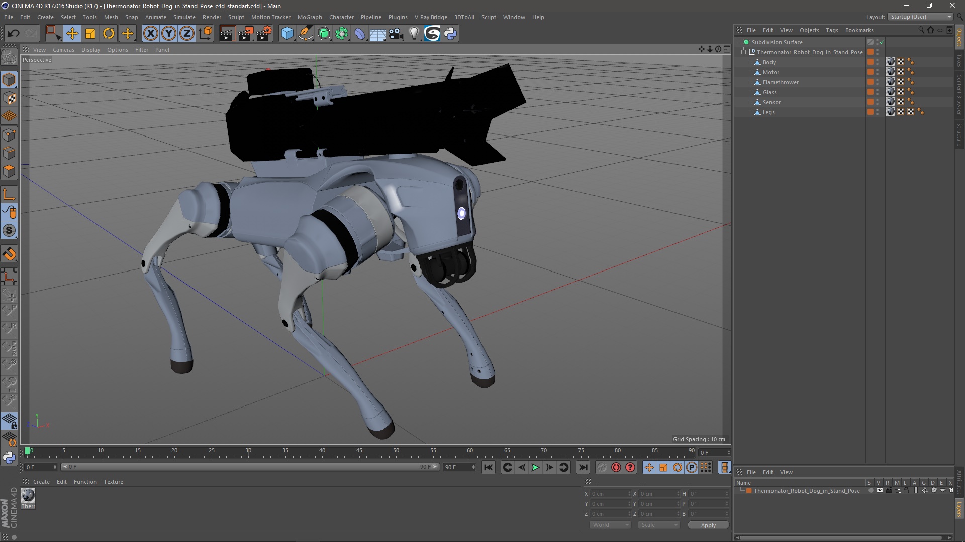 3D model Thermonator Robot Dog in Stand Pose