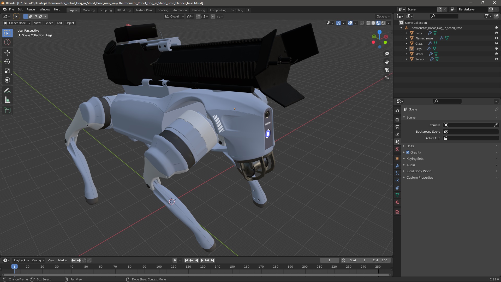3D model Thermonator Robot Dog in Stand Pose