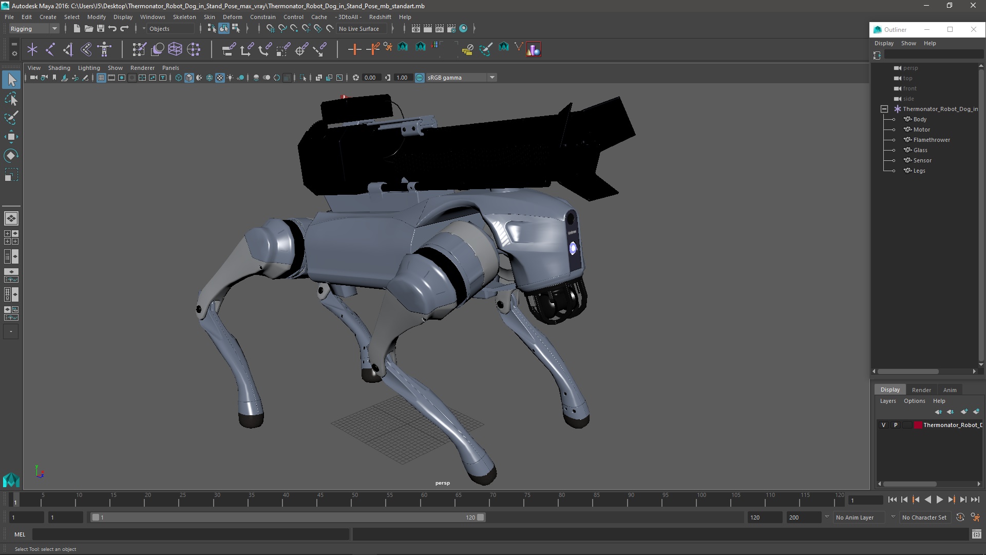 3D model Thermonator Robot Dog in Stand Pose