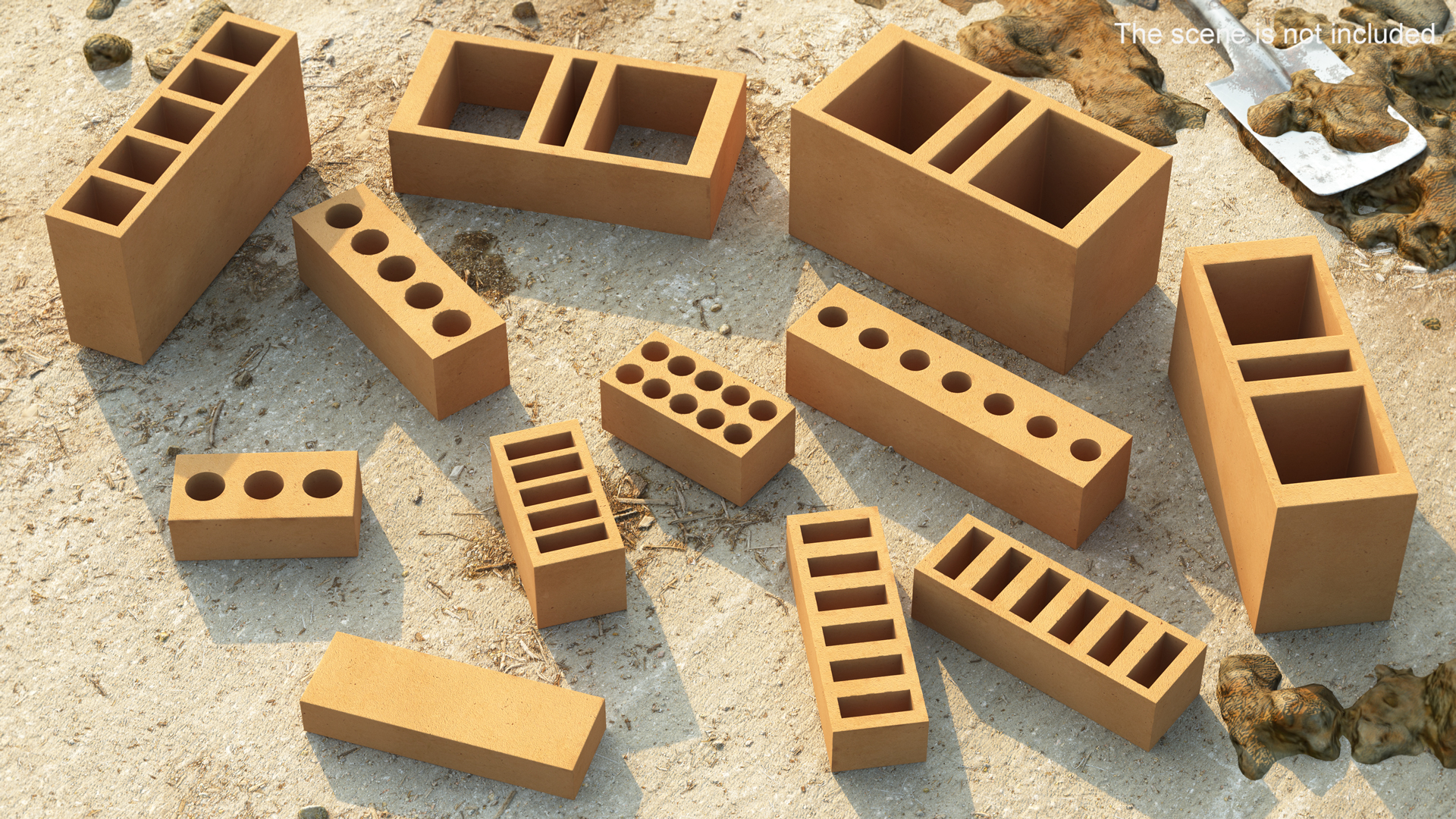 3D Firebricks Set Yellow