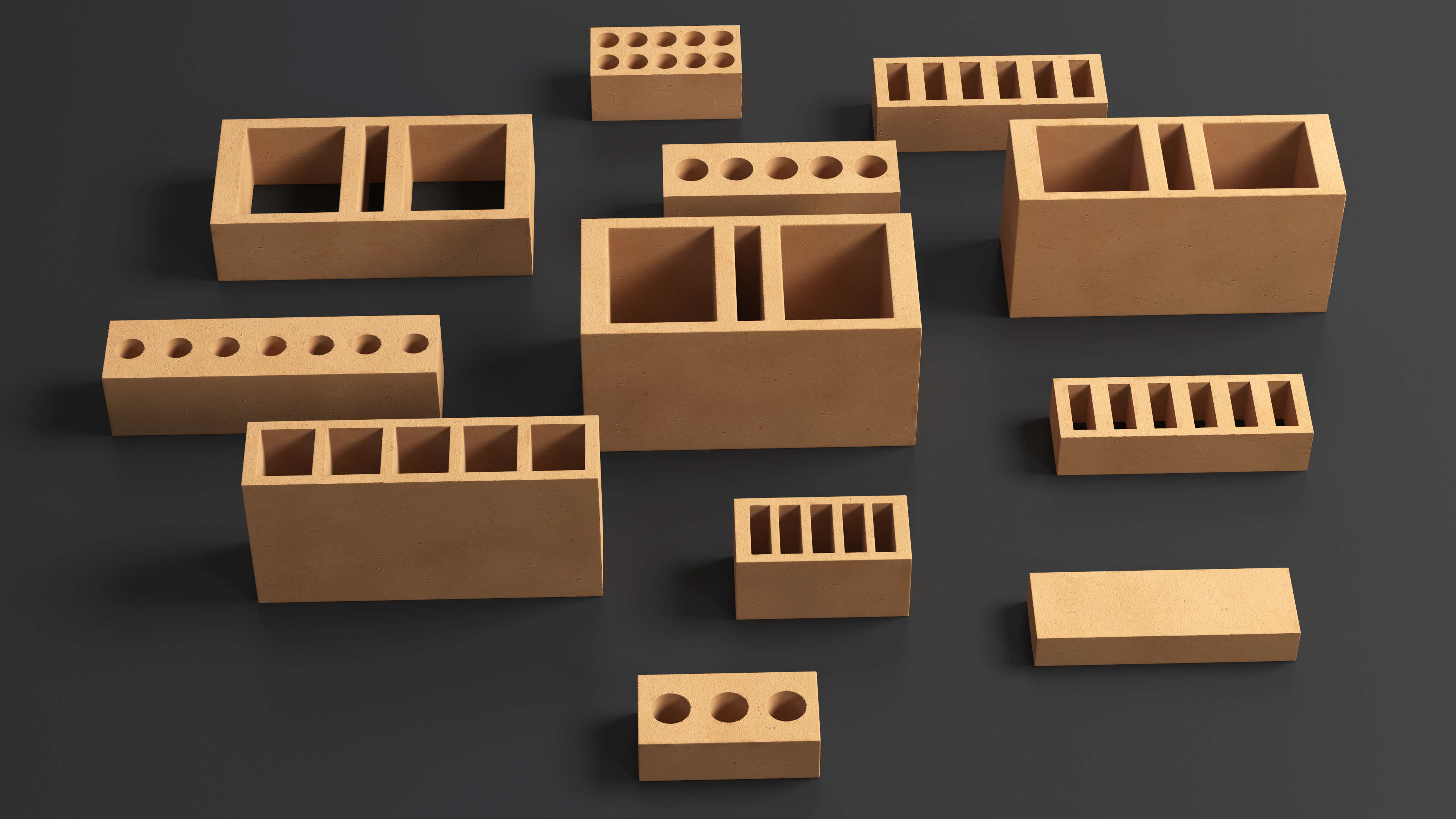 3D Firebricks Set Yellow