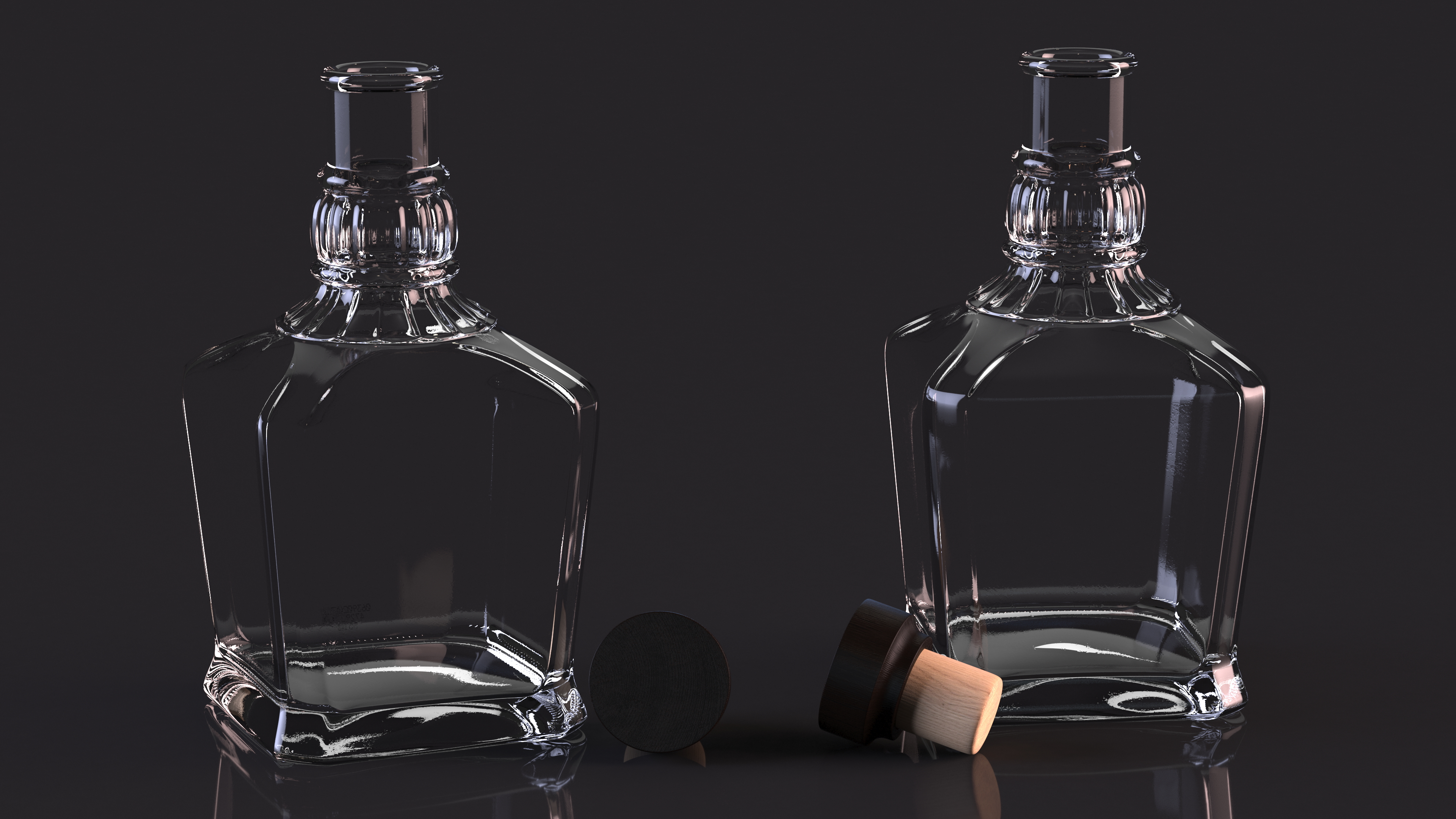 3D model Open Alcohol Bottle Empty