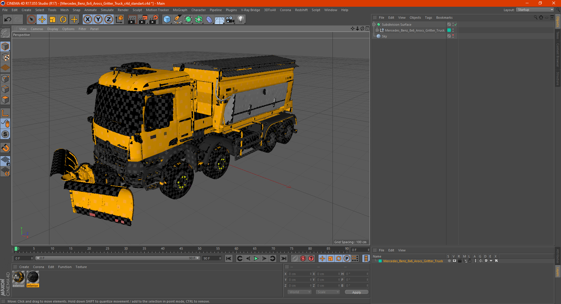 Mercedes Benz 8x6 Arocs Gritter Truck 3D