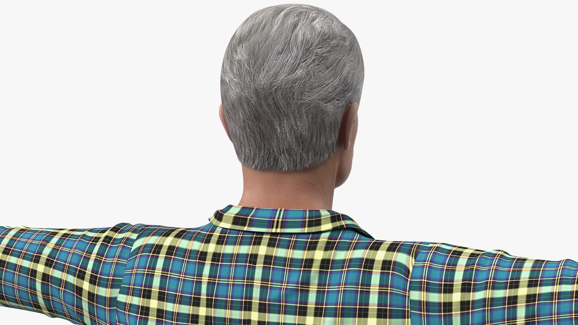 3D Elderly Man Homewear Neutral Pose model
