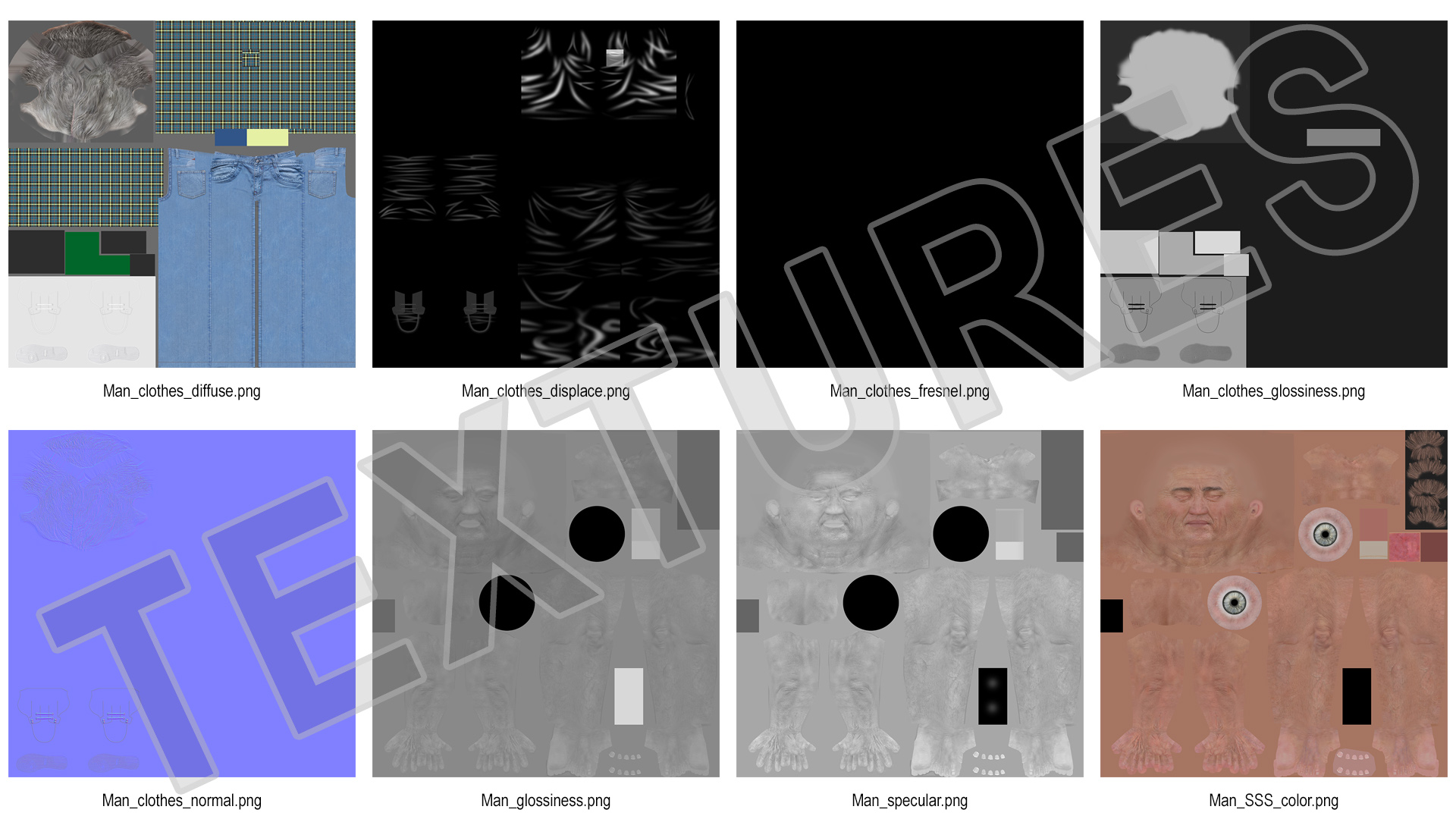 3D Elderly Man Homewear Neutral Pose model