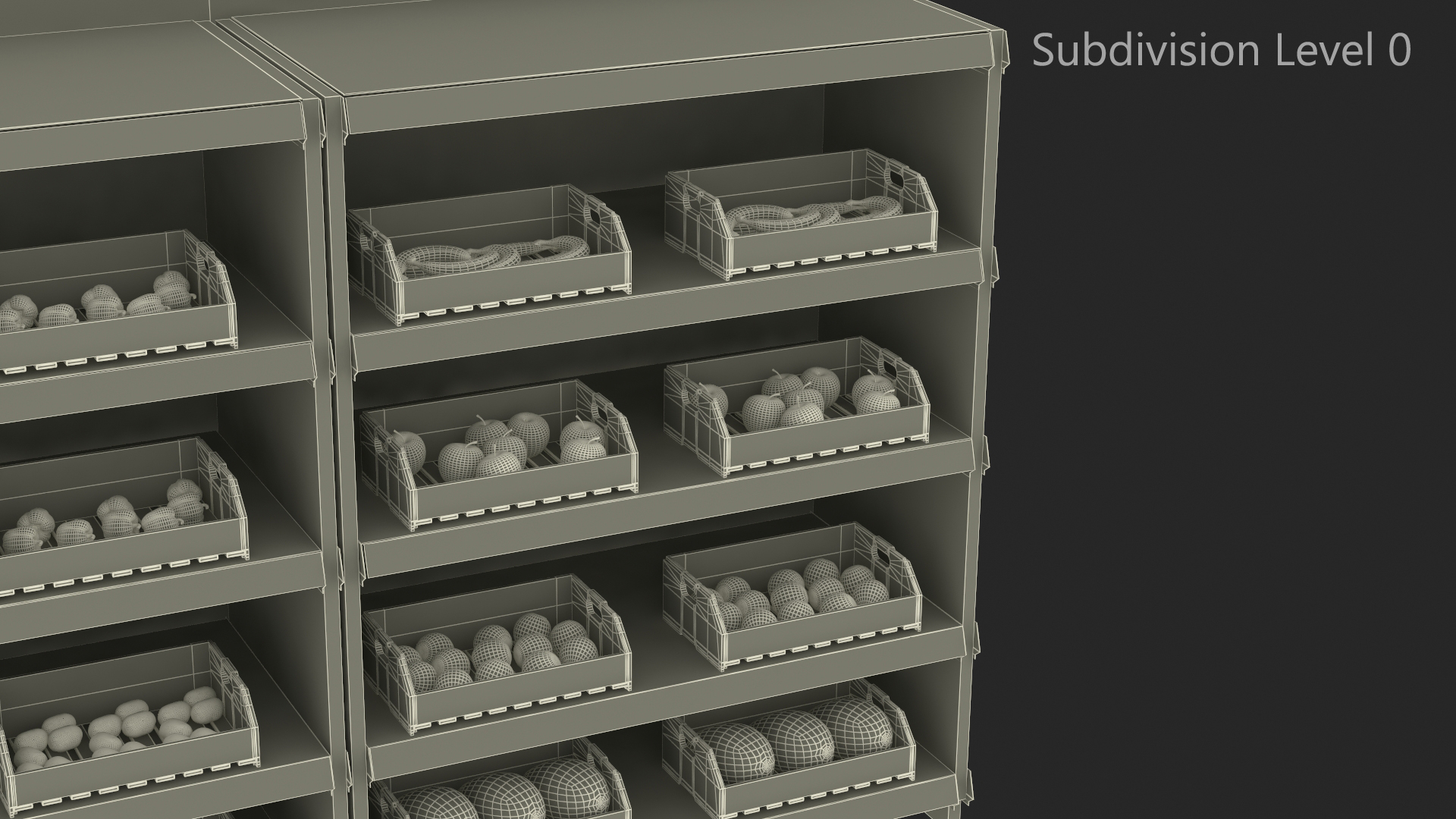 3D model Assortment of Vegetables and Fruits on the Counter