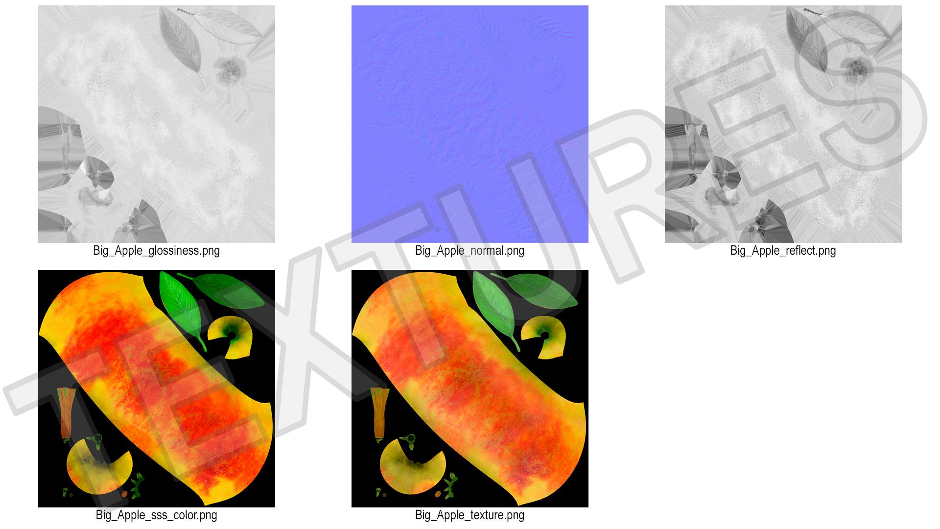 3D model Assortment of Vegetables and Fruits on the Counter