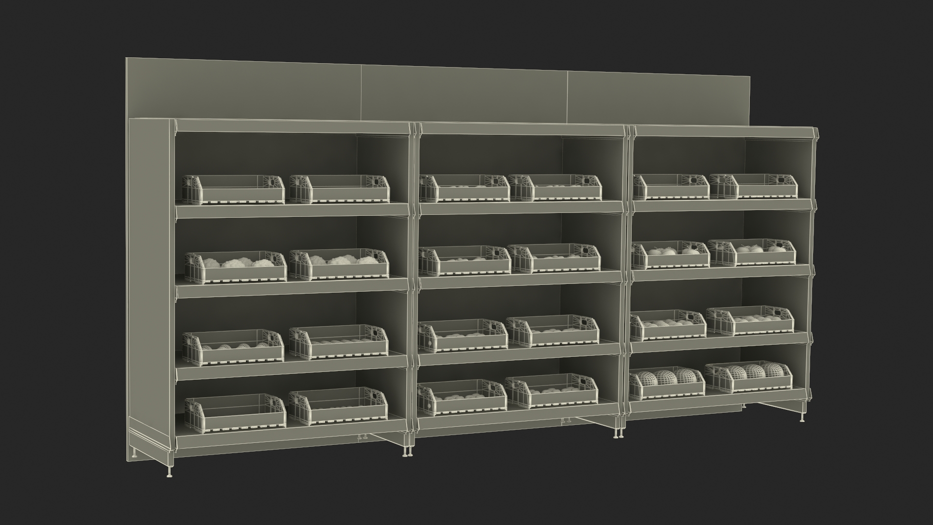 3D model Assortment of Vegetables and Fruits on the Counter