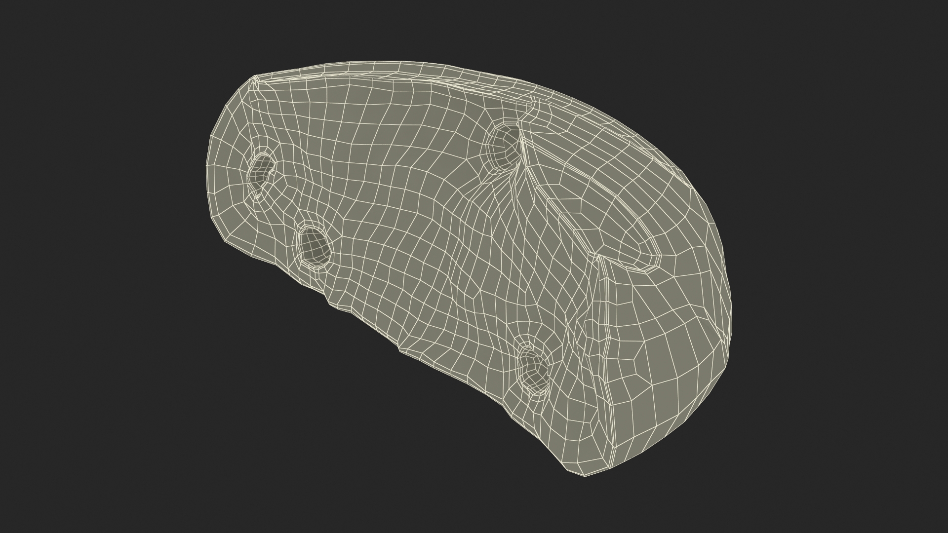 3D Broken Half Round Bread model