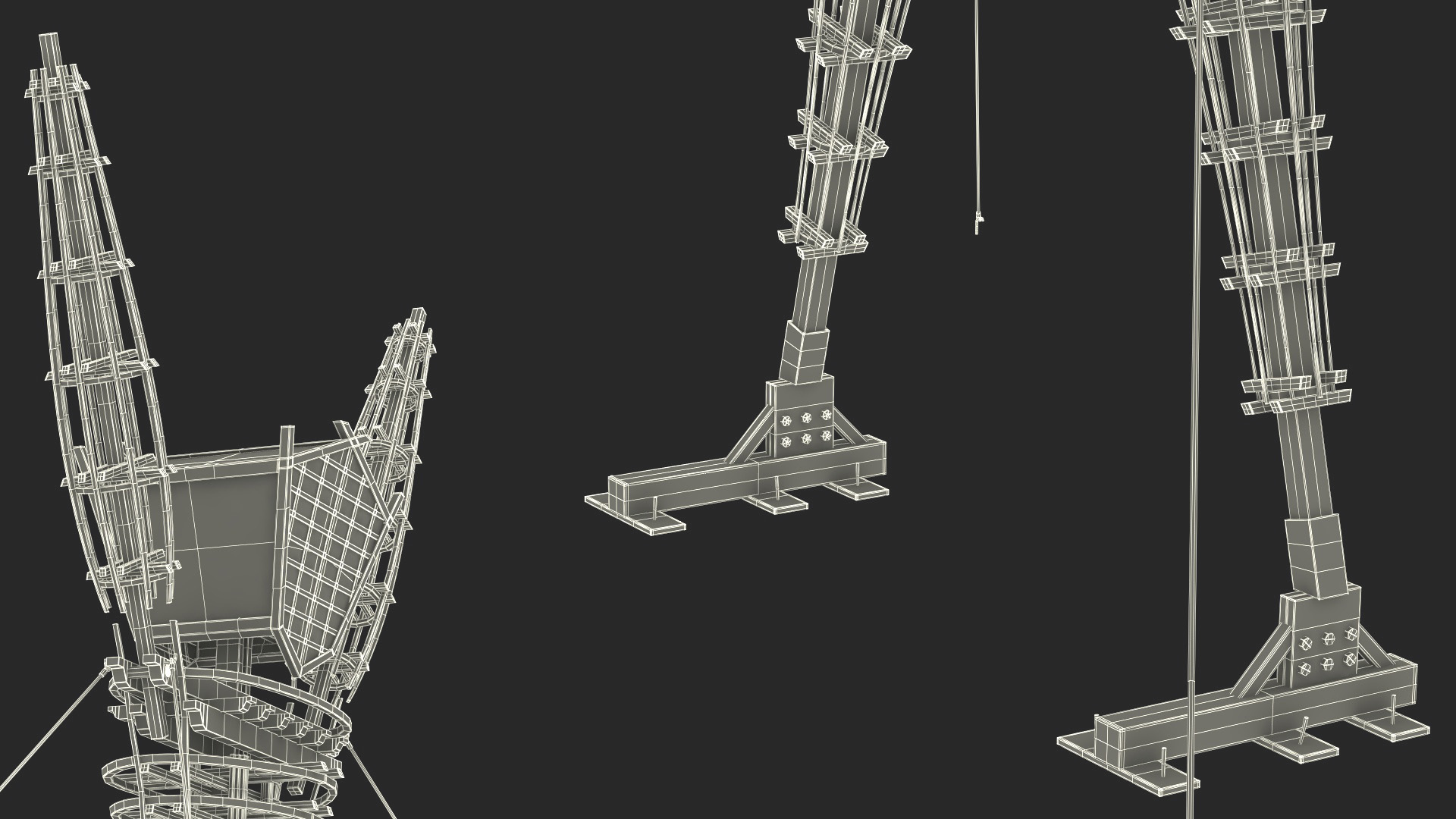 Wooden Statue Burning Man with Hands Up 3D model