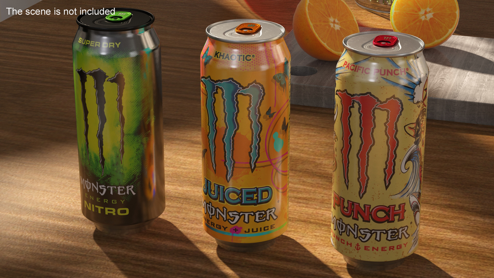 3D model Monster Energy Drinks Set