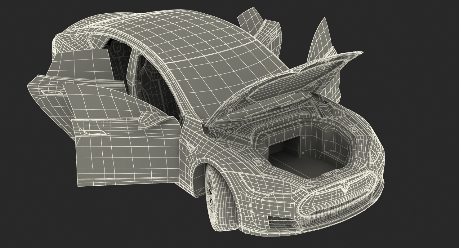 Tesla Model S 60D 2015 Rigged 3D model