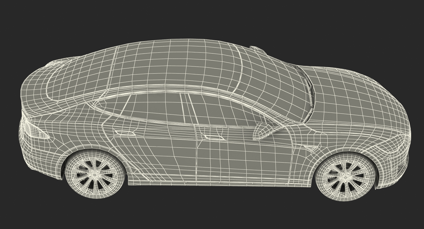 Tesla Model S 60D 2015 Rigged 3D model