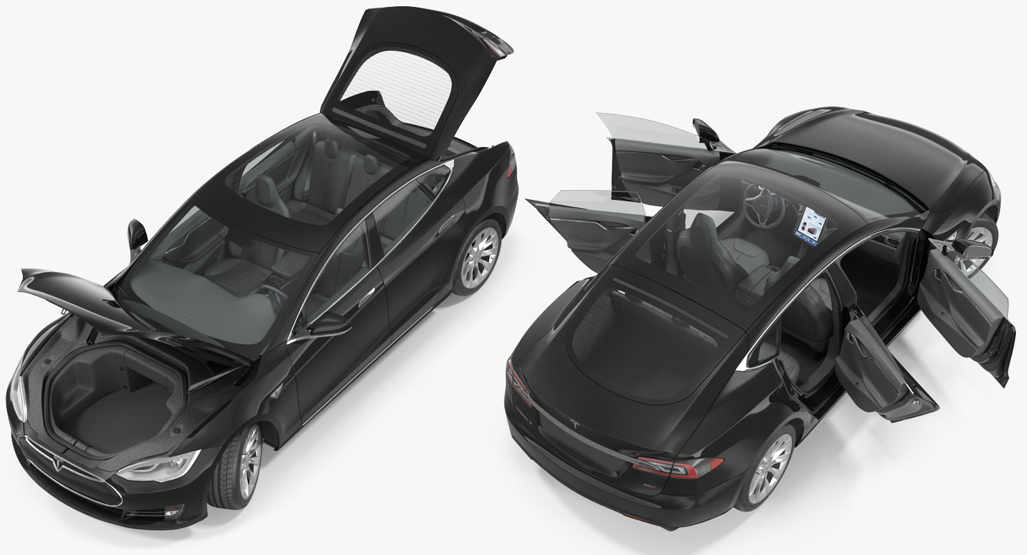 Tesla Model S 60D 2015 Rigged 3D model