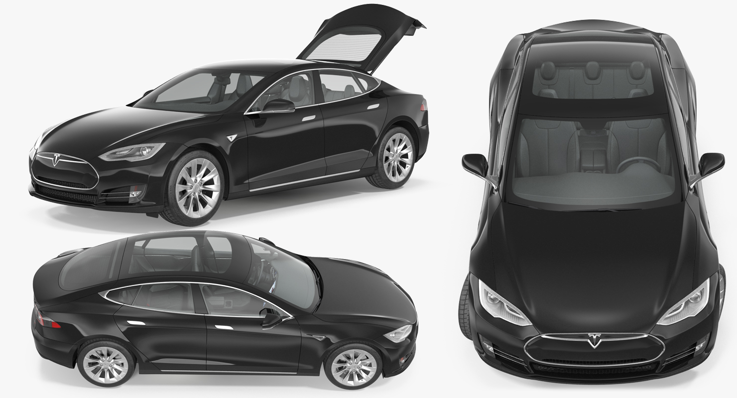 Tesla Model S 60D 2015 Rigged 3D model