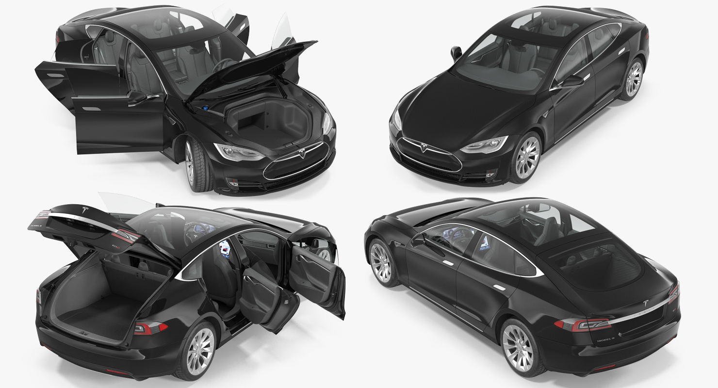 Tesla Model S 60D 2015 Rigged 3D model