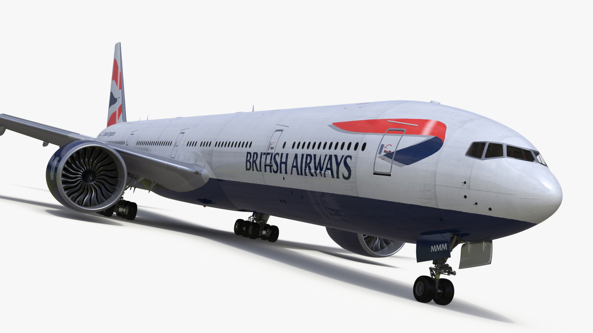 3D British Airways Boeing 777 Rigged model