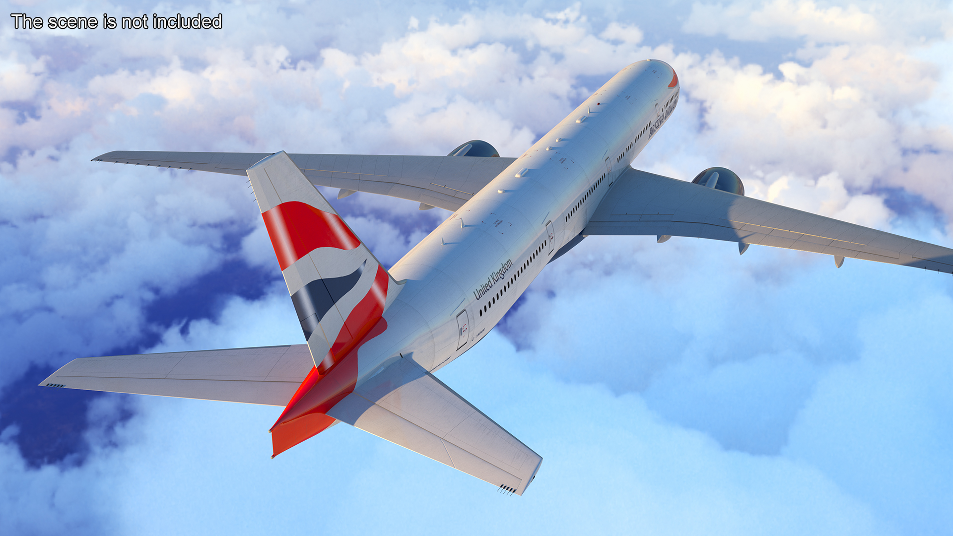 3D British Airways Boeing 777 Rigged model