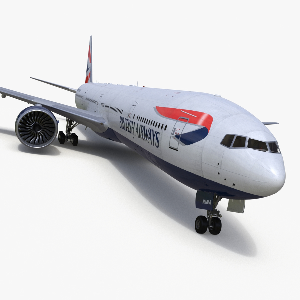 3D British Airways Boeing 777 Rigged model