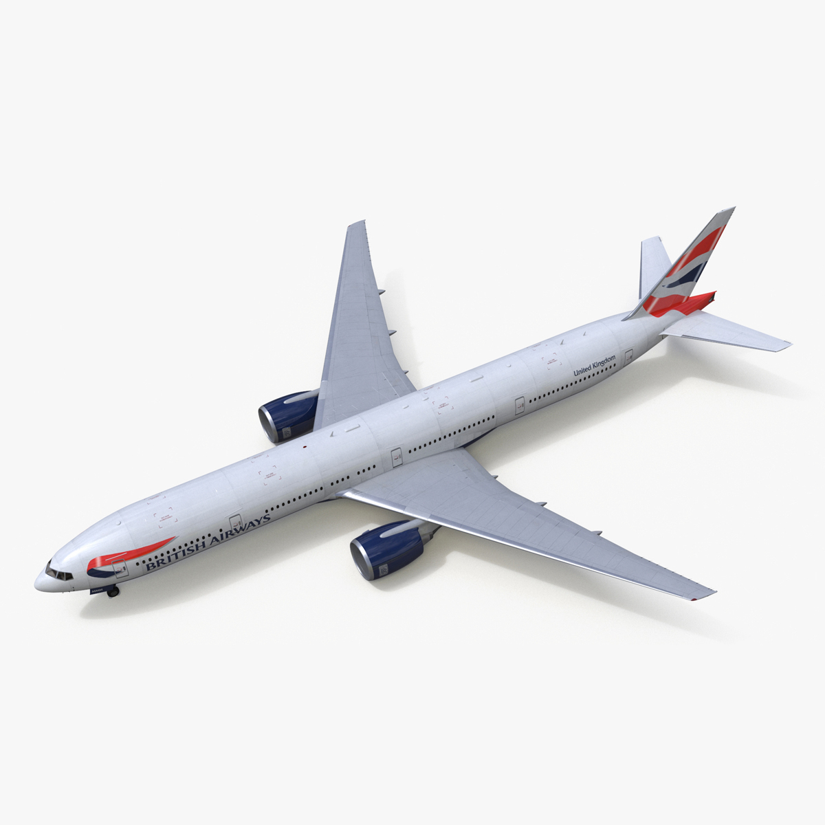 3D British Airways Boeing 777 Rigged model