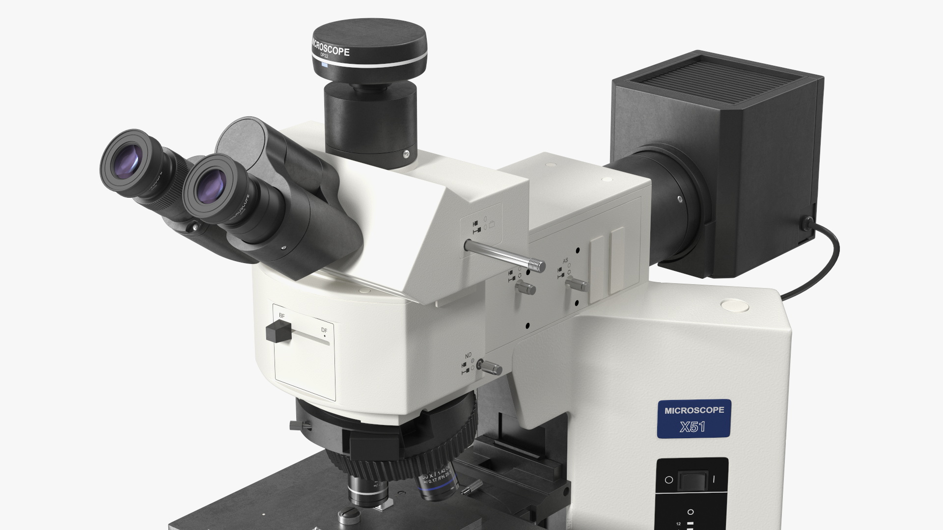 3D model Professional Trinocular Upright Fluorescence Microscope