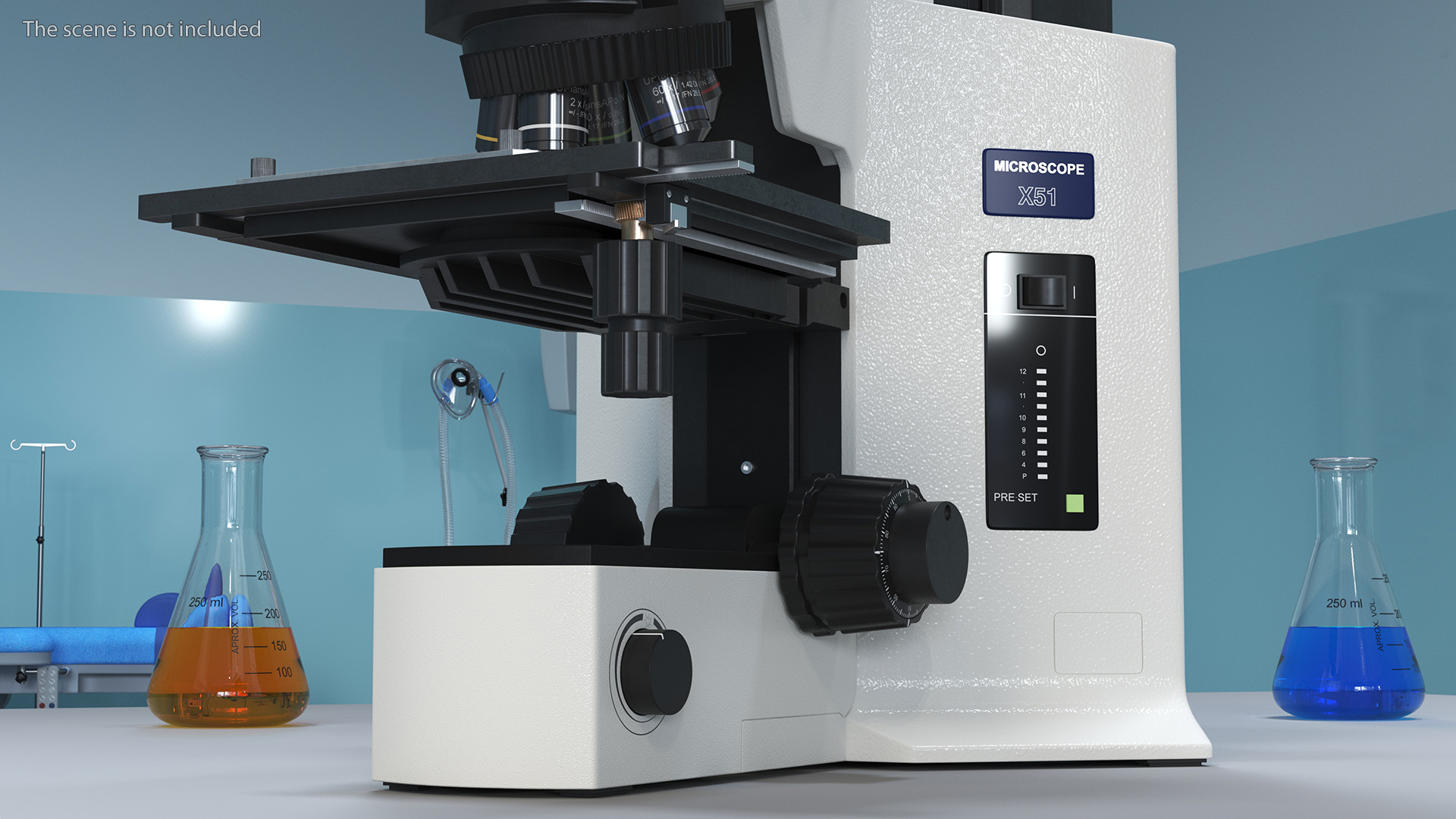 3D model Professional Trinocular Upright Fluorescence Microscope