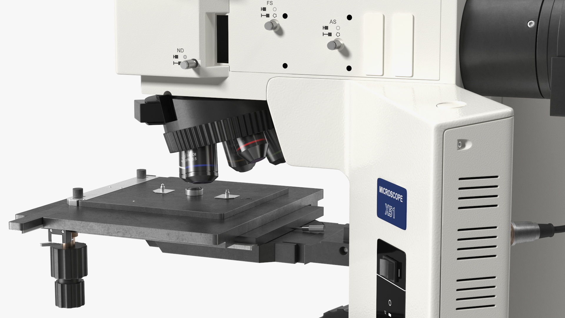 3D model Professional Trinocular Upright Fluorescence Microscope