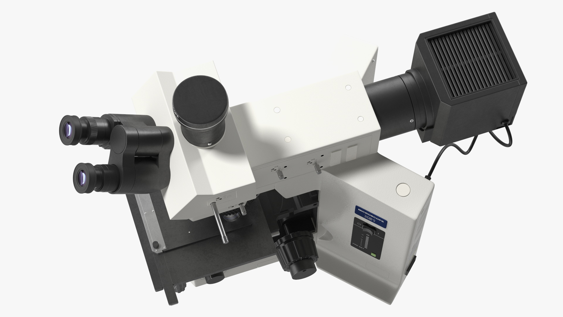 3D model Professional Trinocular Upright Fluorescence Microscope