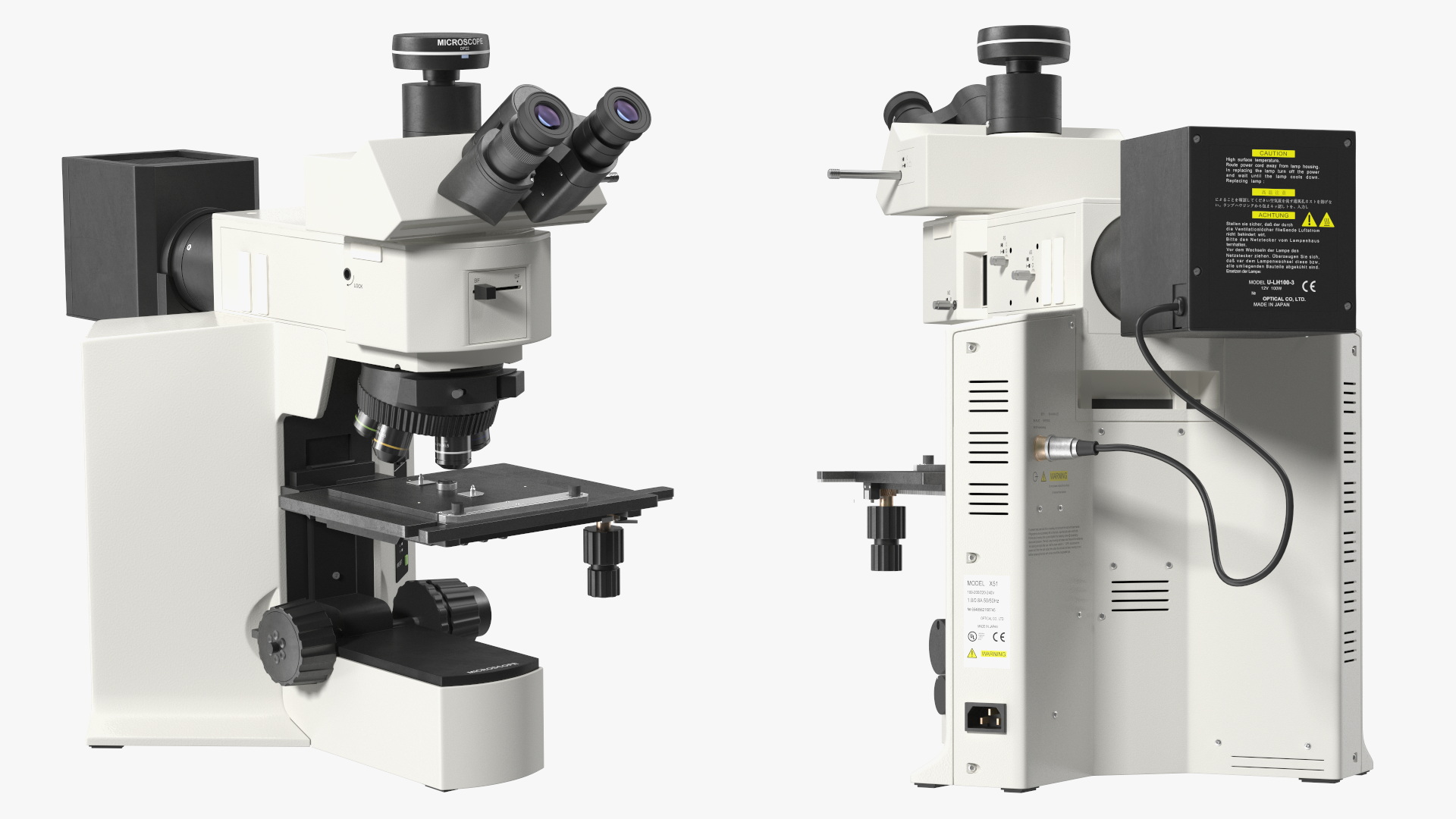 3D model Professional Trinocular Upright Fluorescence Microscope