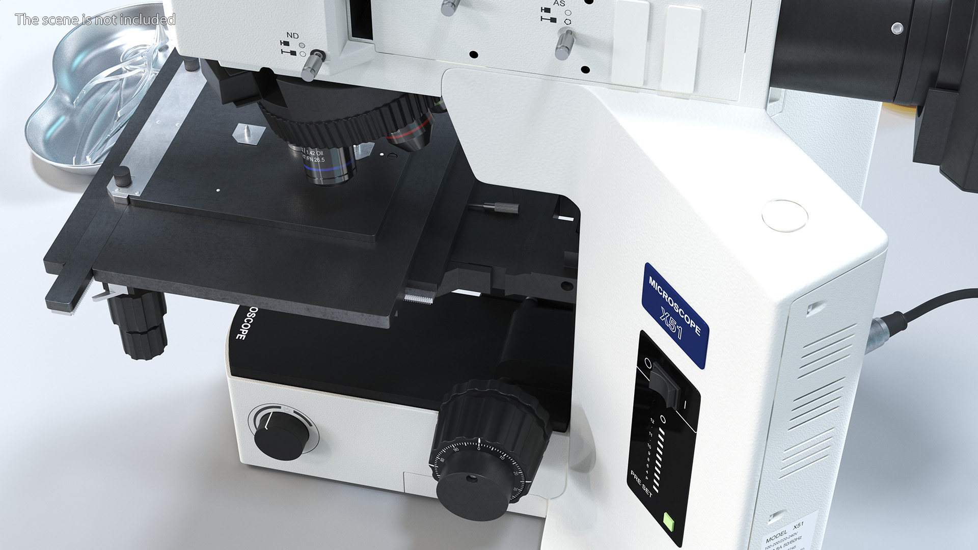 3D model Professional Trinocular Upright Fluorescence Microscope