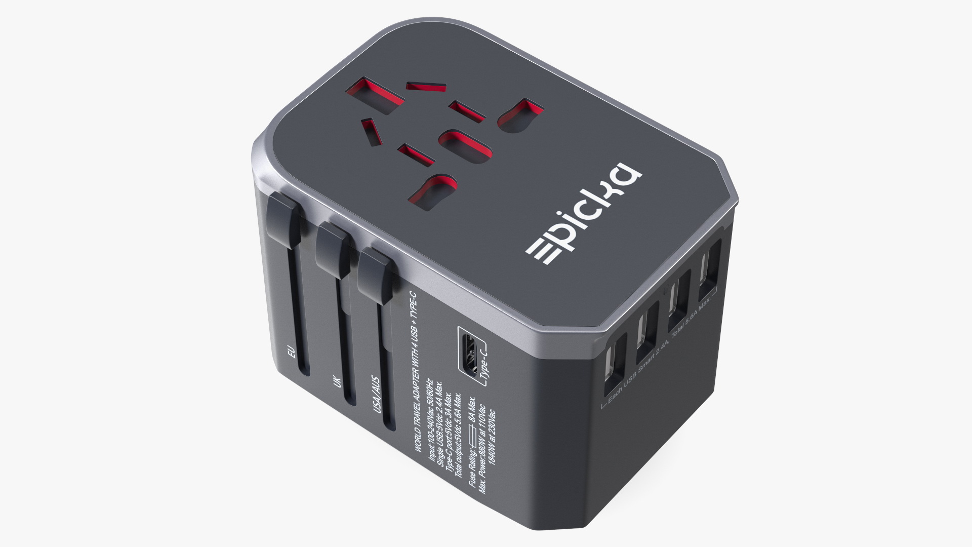 3D EPICKA All in One International Power Adapter Black