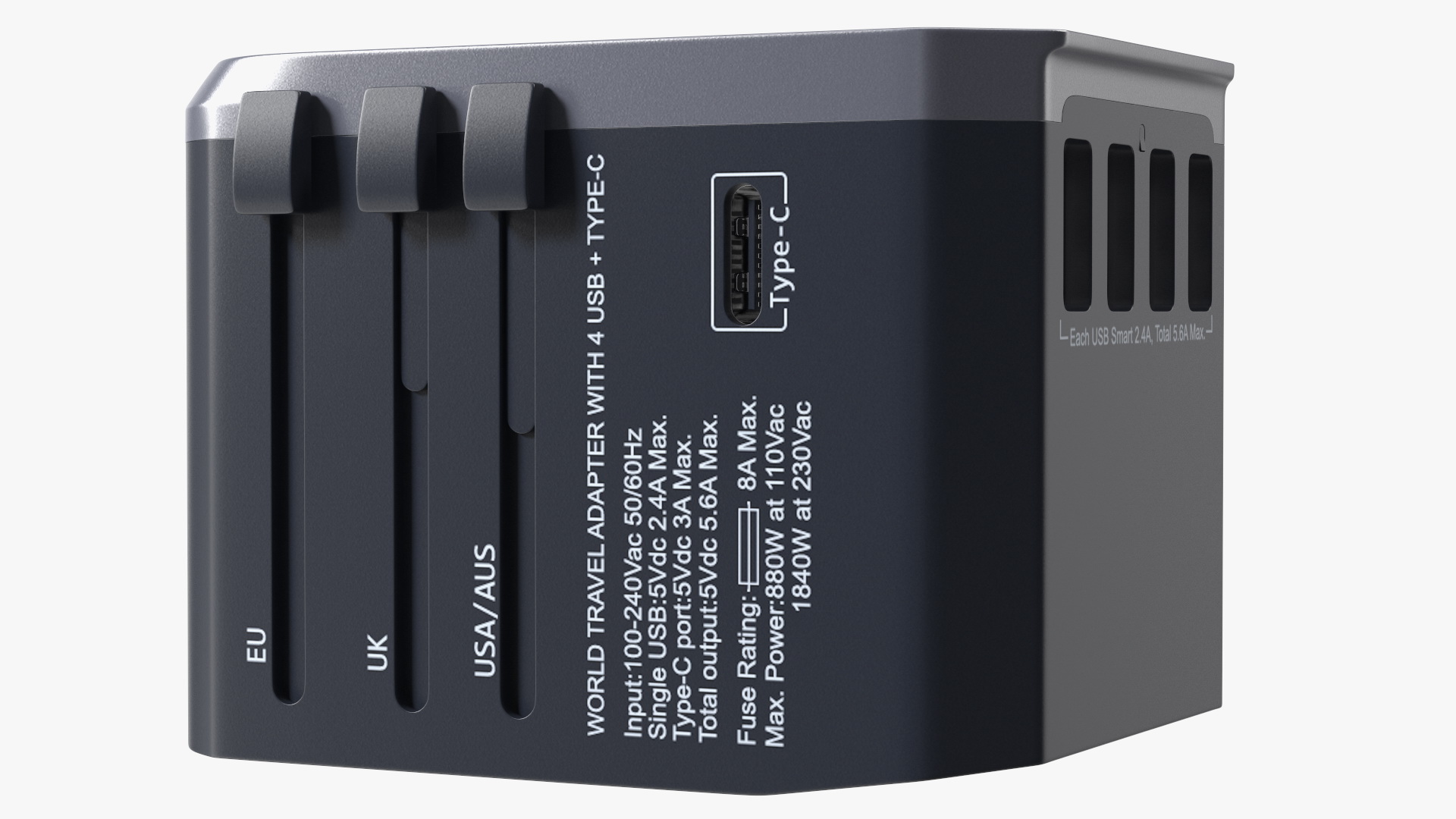 3D EPICKA All in One International Power Adapter Black