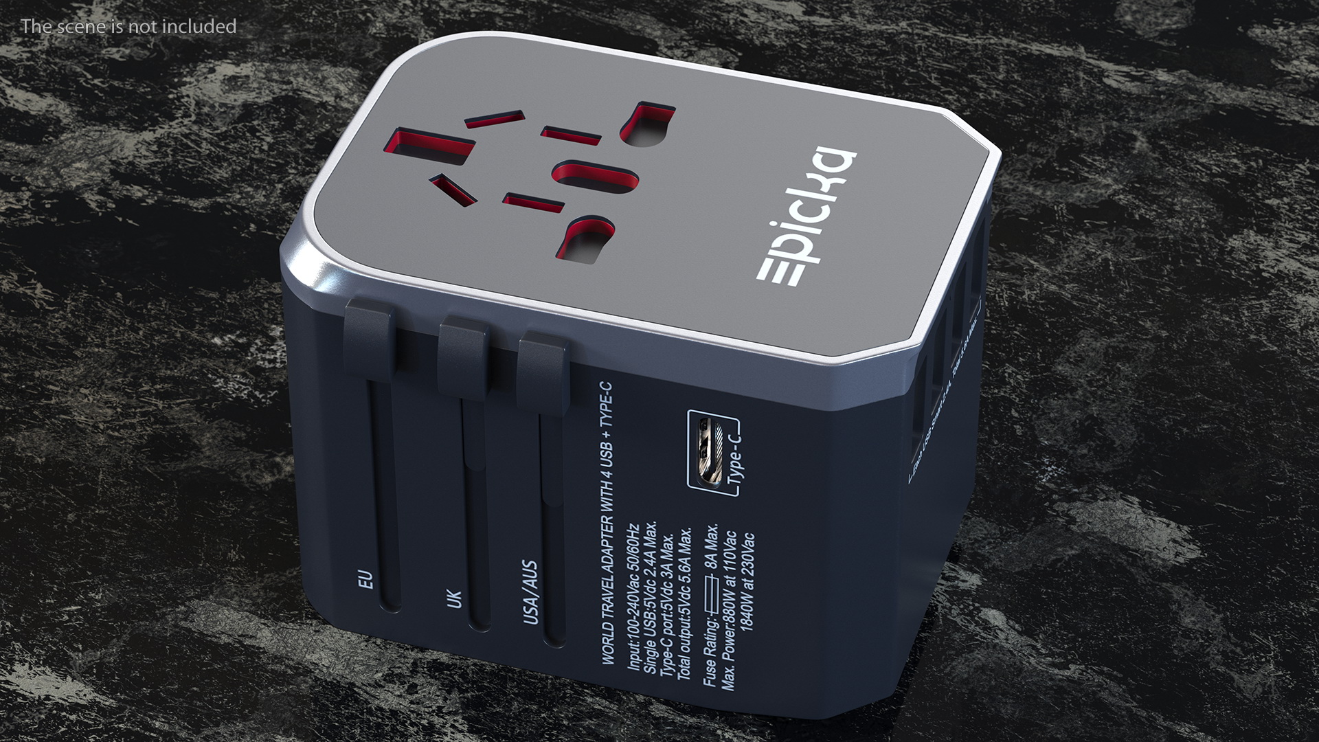 3D EPICKA All in One International Power Adapter Black
