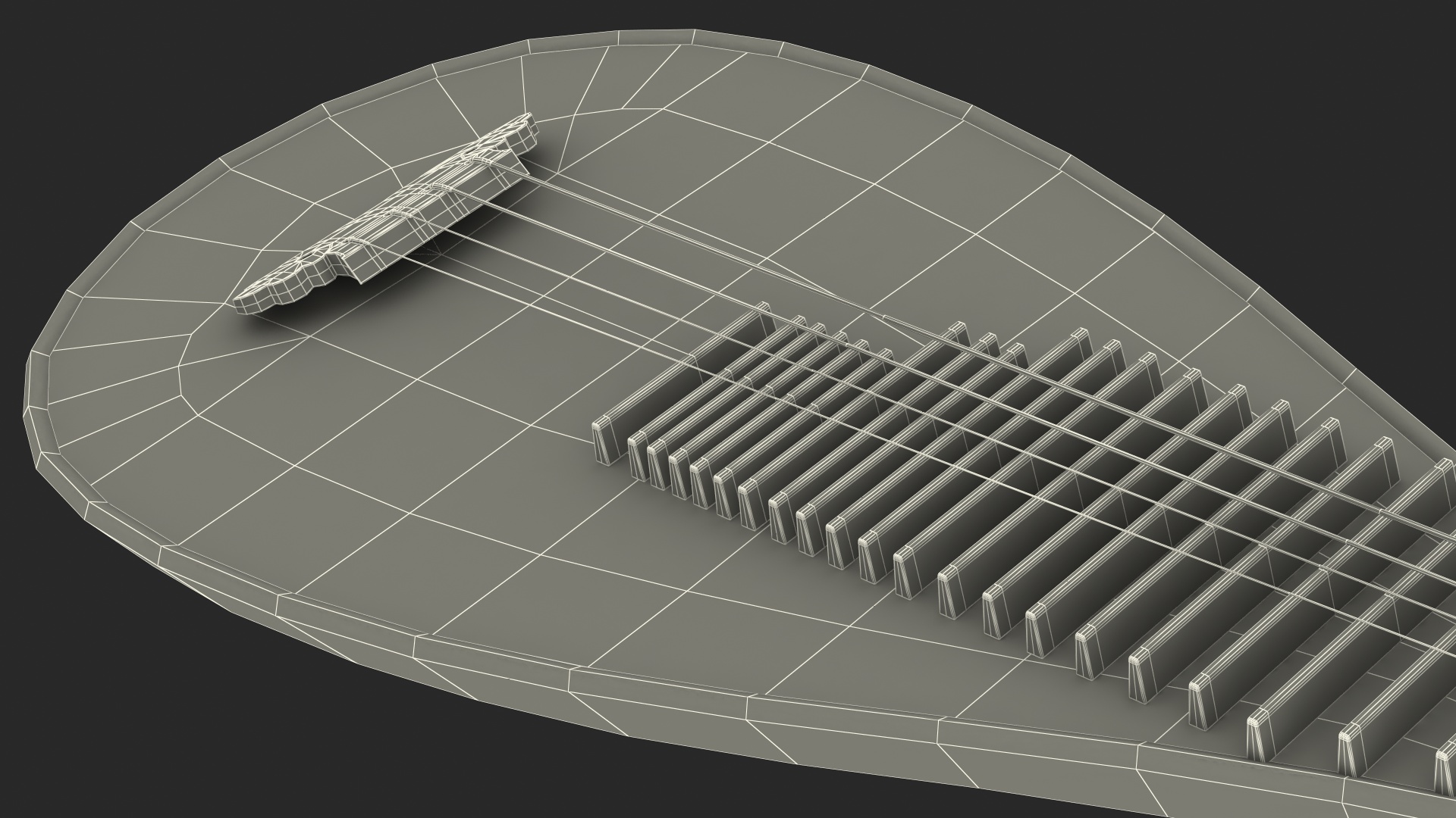Chinese Stringed Instrument Pipa 3D