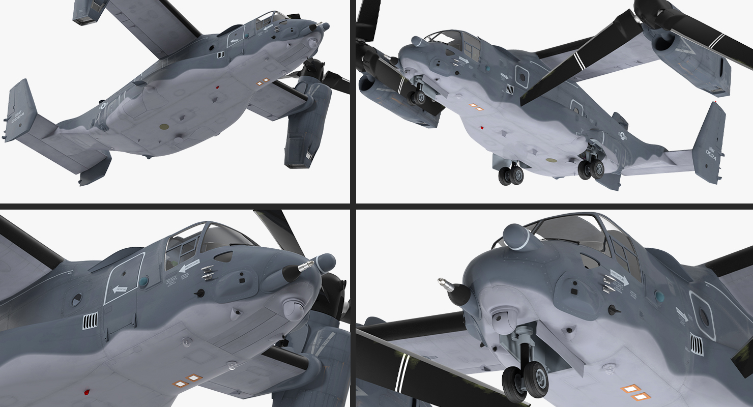 Military Transport Aircraft V 22 Osprey 3D model