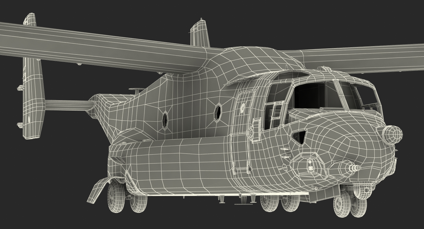 Military Transport Aircraft V 22 Osprey 3D model