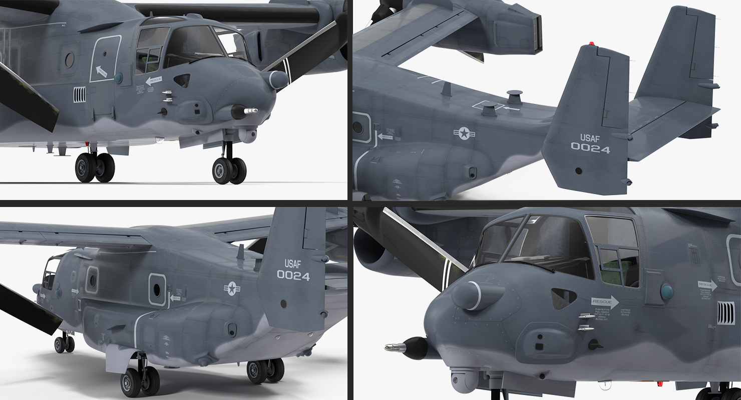 Military Transport Aircraft V 22 Osprey 3D model