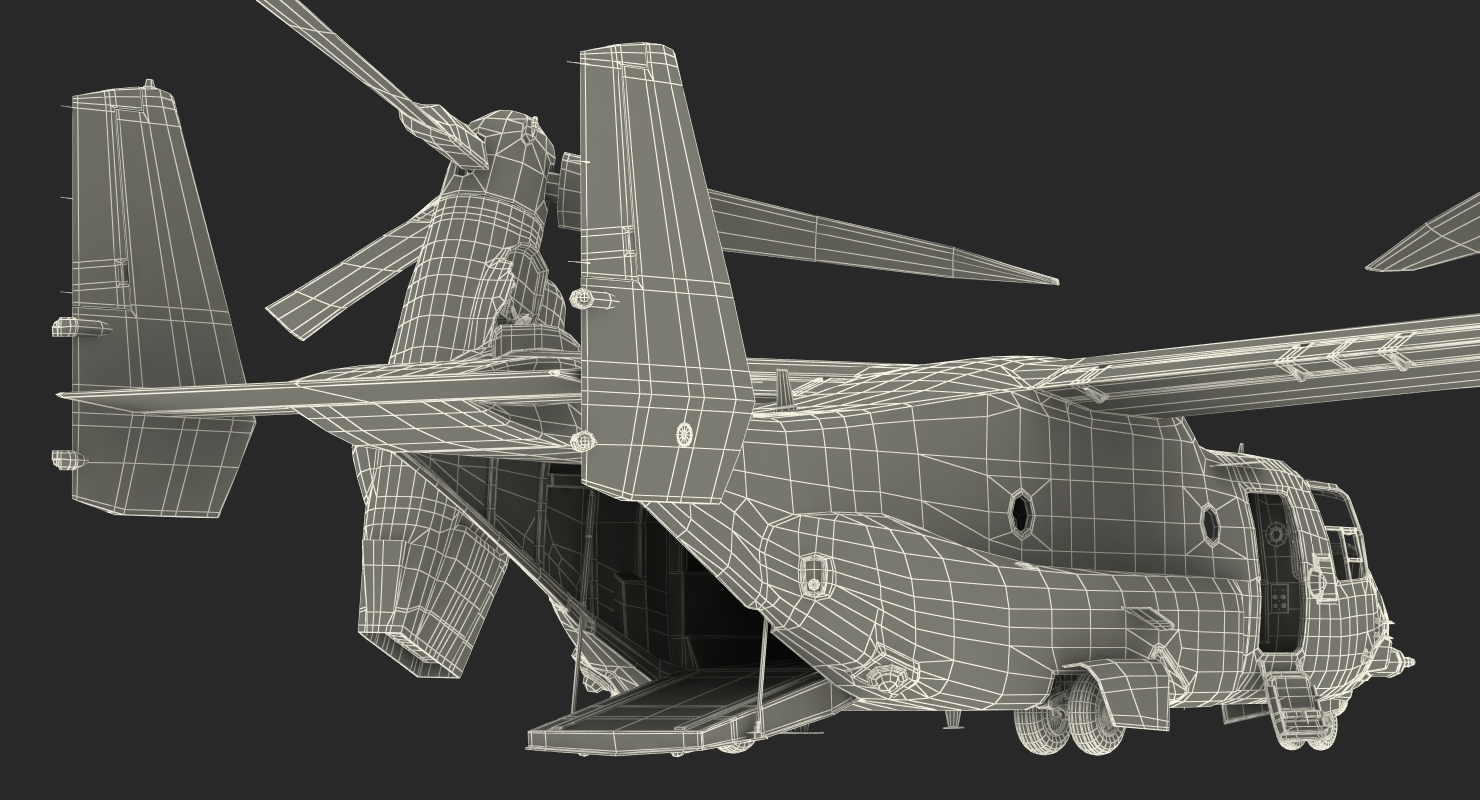 Military Transport Aircraft V 22 Osprey 3D model
