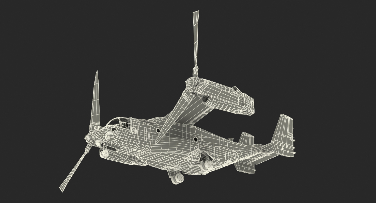 Military Transport Aircraft V 22 Osprey 3D model