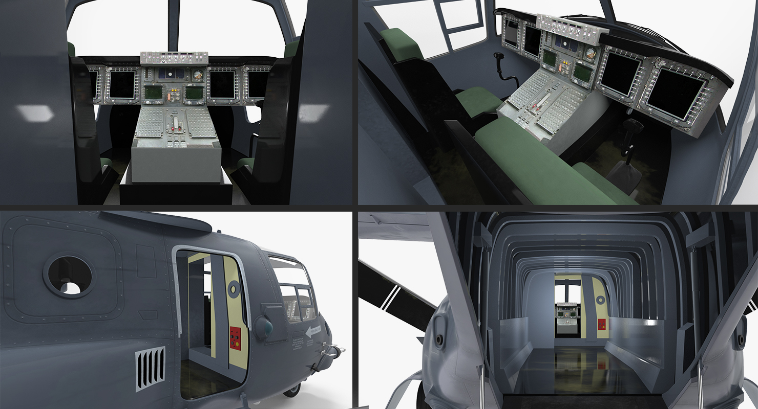 Military Transport Aircraft V 22 Osprey 3D model