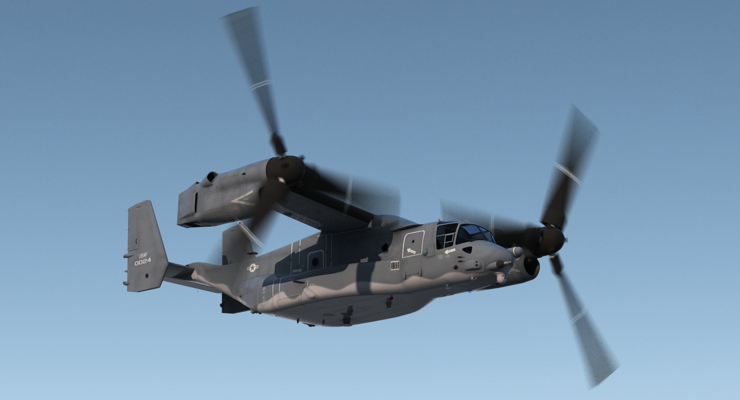 Military Transport Aircraft V 22 Osprey 3D model