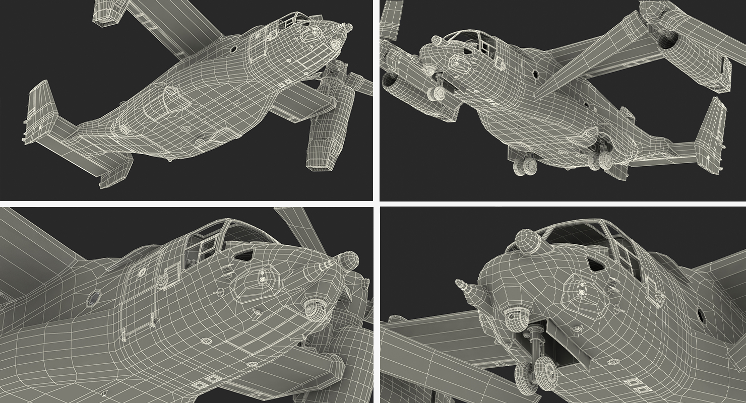Military Transport Aircraft V 22 Osprey 3D model